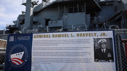 LA high school students gather on USS Iowa in San Pedro for Black History Month celebration